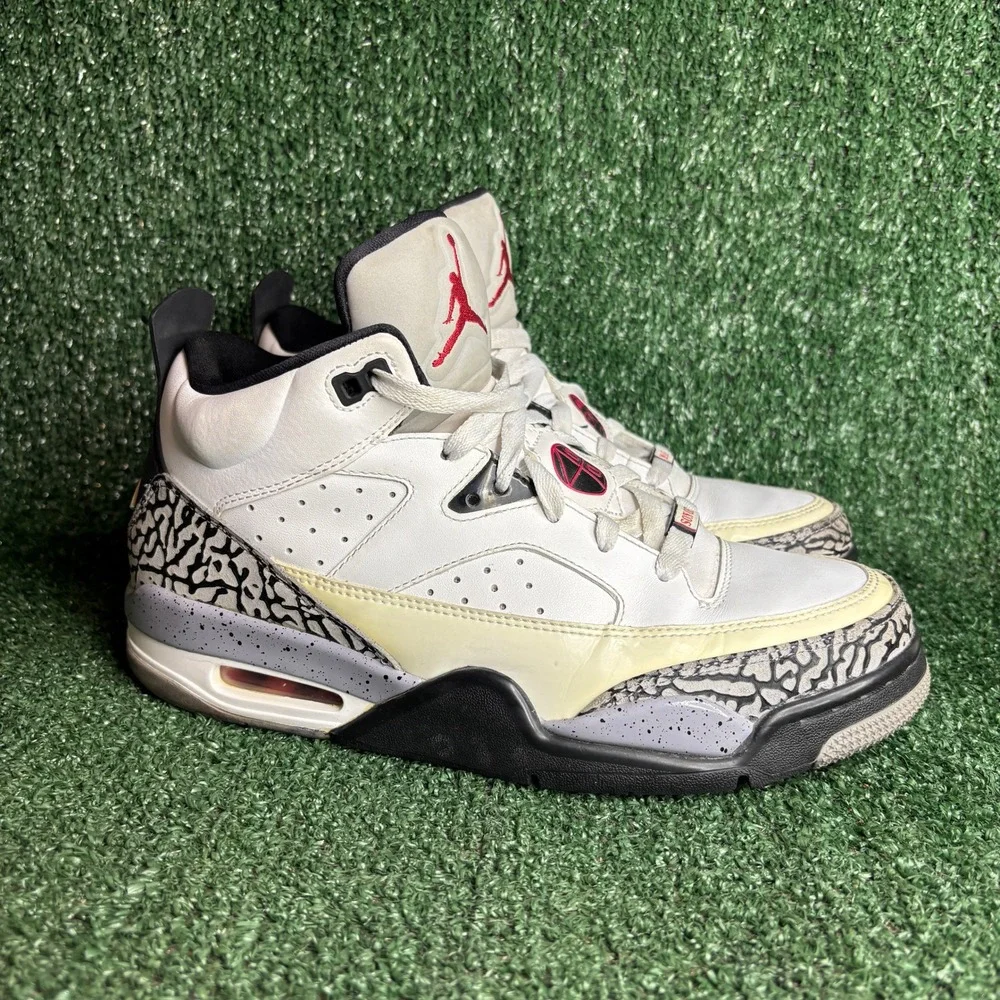 Jordan Son of Mars White Cement Elephant Print Basketball Sneakers White Mens 8